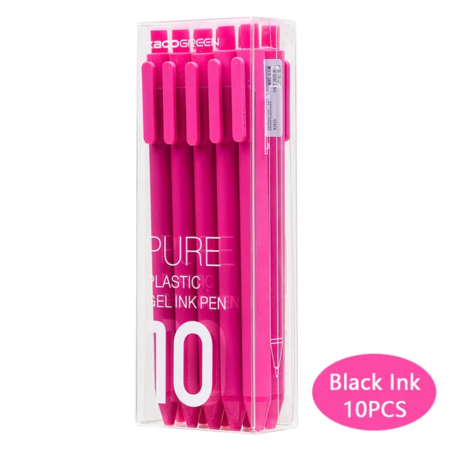 10 шт./компл. крепление для спортивной камеры Xiao mi ручка mi jia Kaco Цвет ручка 0,5 мм mi Kaco сердечником прочная ручка заправлять черными чернилами/mi Kaco для заправки зажигалок - Цвет: Rose Pen 10pcs