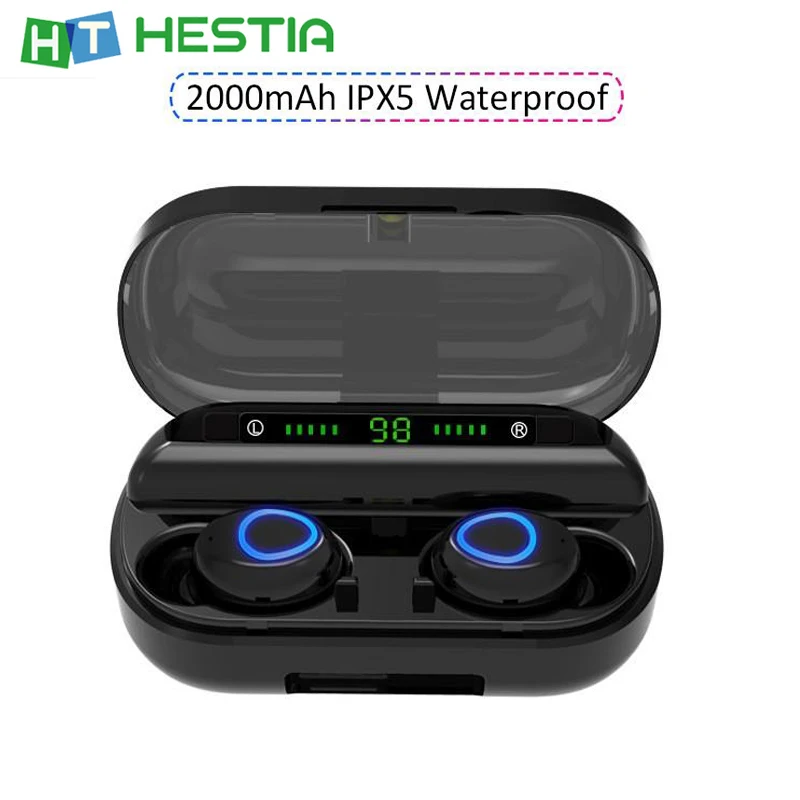 Наушники V10 TWS беспроводные ecouteur Bluetooth 5,0 с шумоизоляцией настоящие беспроводные наушники lightning светодиодный динамик 2000 мАч