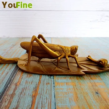 

Bronze animal statue small piece locust art statue home collection creative decoration sculpture crafts