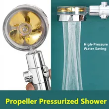 

Pressurized Shower Head 360 Degrees Rotating with Small Fan Water Saving Hower Head Home Dormitory Universal Shower Nozzle