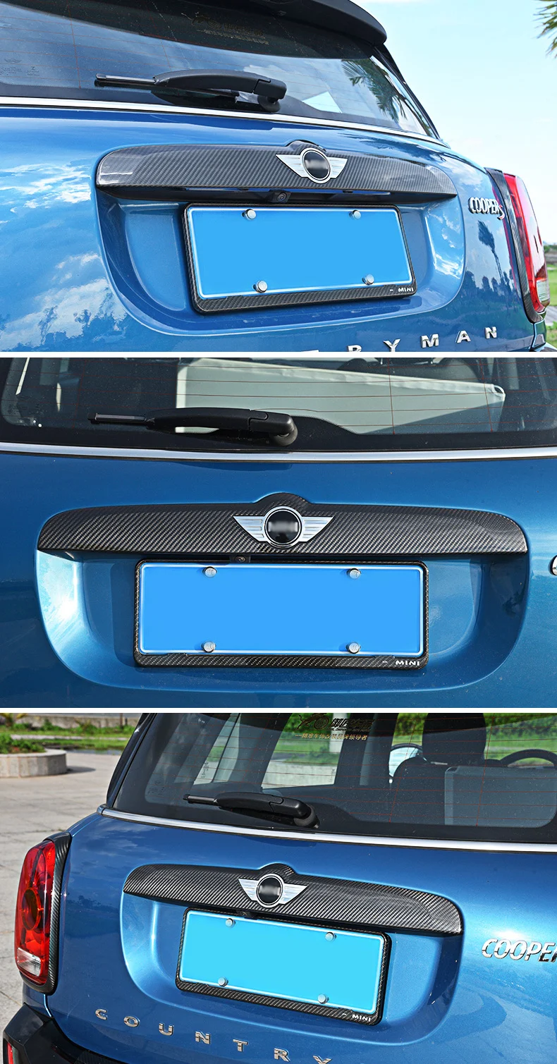 Наклейка на ручку багажника автомобиля для MINI Cooper S F60 Countryman, багажная дверь, аксессуары из углеродного волокна, внешняя модификация