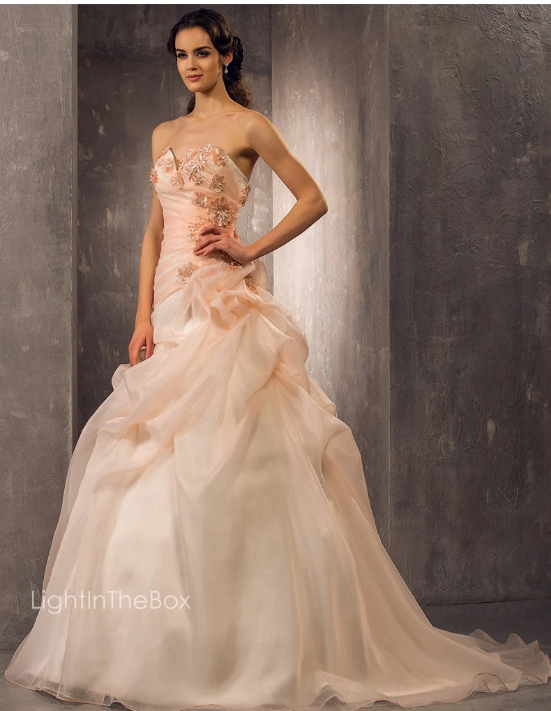 

free shipping cheap bandage robe de soiree new kurtis sexy sweetheart organza flowers vestido de festa longo wedding dresses