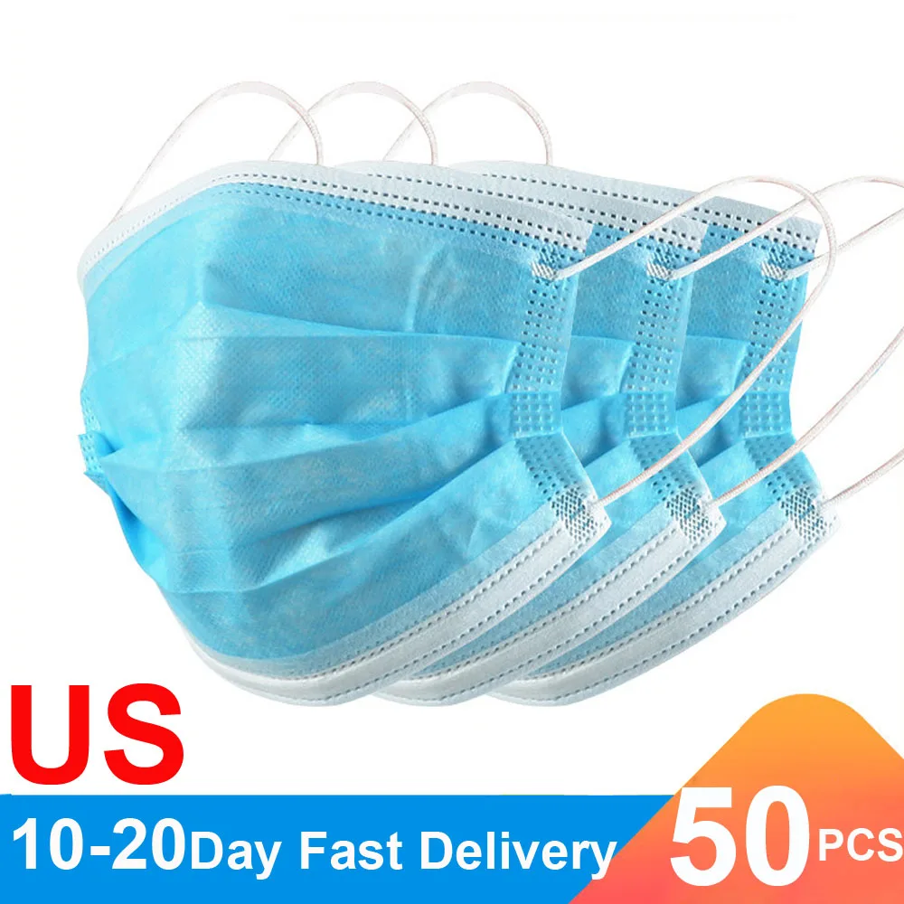 

50/100/200PCS Face Masks Disposable Mask Three Layer Anti Dust Safety Protector Face Mouth Masks For Women Men