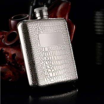

portable stainless steel 304 hip flask 6oz mini metal whiskey pot 170ml alcohol container whiskey flask name brand honest