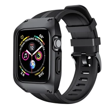 Серия 2/3 42 мм 38 мм Ремешки для наручных часов iWatch Apple Watch 5 4 44 мм 40 мм силиконовый ремешок-браслет ремешок и чехол Сменные аксессуары