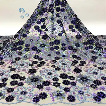 

New Nigerian Lace Fabric 2020 High Quality Embroidery African Women Wedding Dress Luxury Sequin French Tulle Lace Fabric