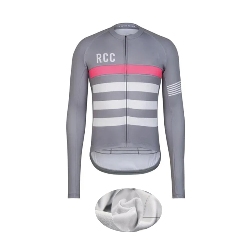 Fleece jersey RCC велосипедная Джерси, зимняя одежда с длинным рукавом для велосипеда, теплая флисовая одежда Roupa De Ciclismo Invierno Hombre MTB, велосипедная одежда - Цвет: Fleece jersey