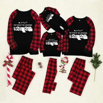 

Christmas Mom Family Clothes Pajamas Print Blouse Tops And Pants Xmas daily home wear gifts for women autumn winter keep warm