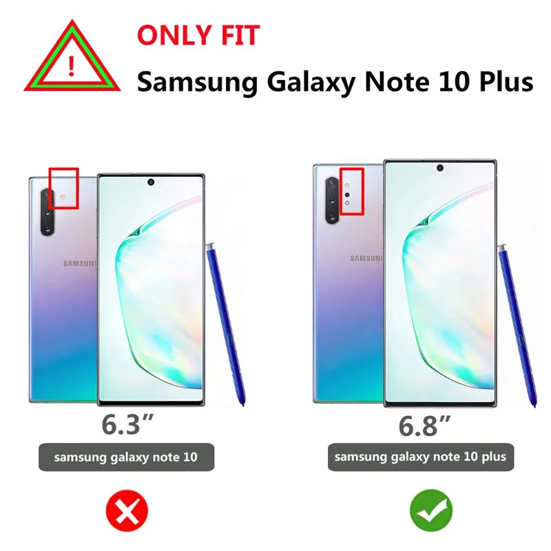 Samsung Galaxy Note 10+ 5G 10 10 Plus Case, Tekcoo Full Body Sturdy  [Tempered Glass Screen Protector] Grip Plastic TPU Slim Transparent Clear  Phone Protective Hard Cases Cover 