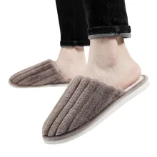 Фланелевые мужские тапочки в полоску; нескользящие повседневные теплые тапочки на зиму; Chinelo Masculino; домашняя обувь на плоской подошве