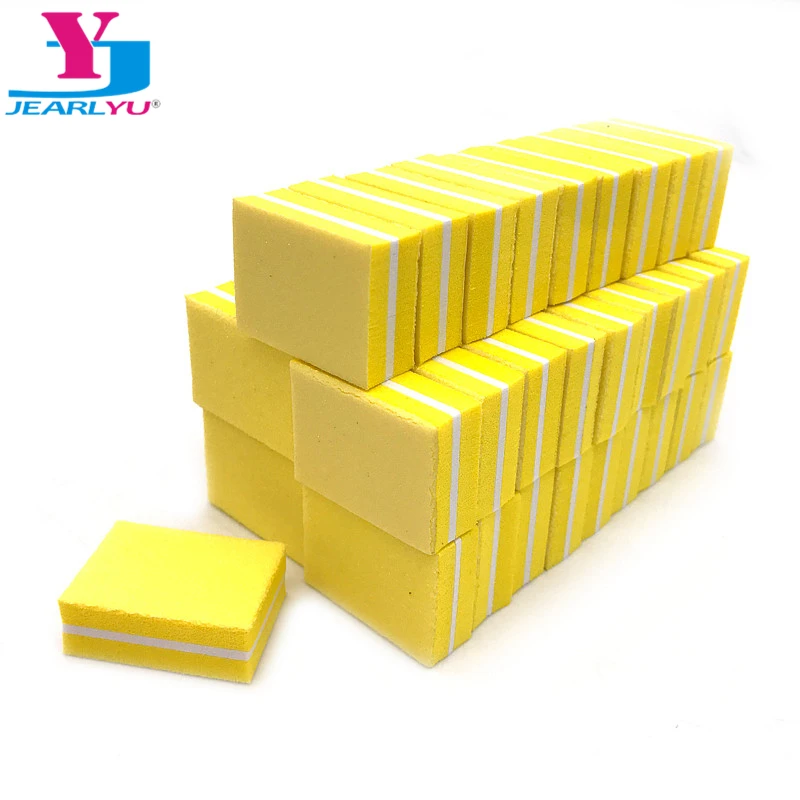 

100 шт. / партия двухсторонних шлифовальных блоков мощные толстые профессиональные аксессуары полировка ногтей напильник желтый роговой удалитель уход за ногтями