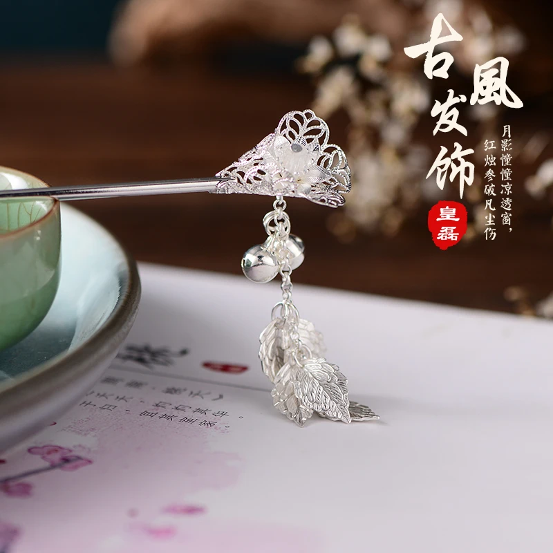 Заколки для волос девочек Kanzashi Bell с кисточками в старинном стиле Hanfu заколка