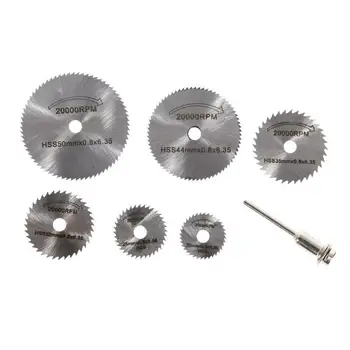 

7PC Cutoff Circular Saw HSS Rotary Blade Tool Cutting Discs Mandrel