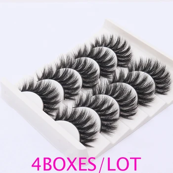 

25 Pairs Fashion 3D Faux Mink Hair False Eyelashes Natural Long Wispies Lashes Handmade Criss-cross Eyelash Thick Lash Cases
