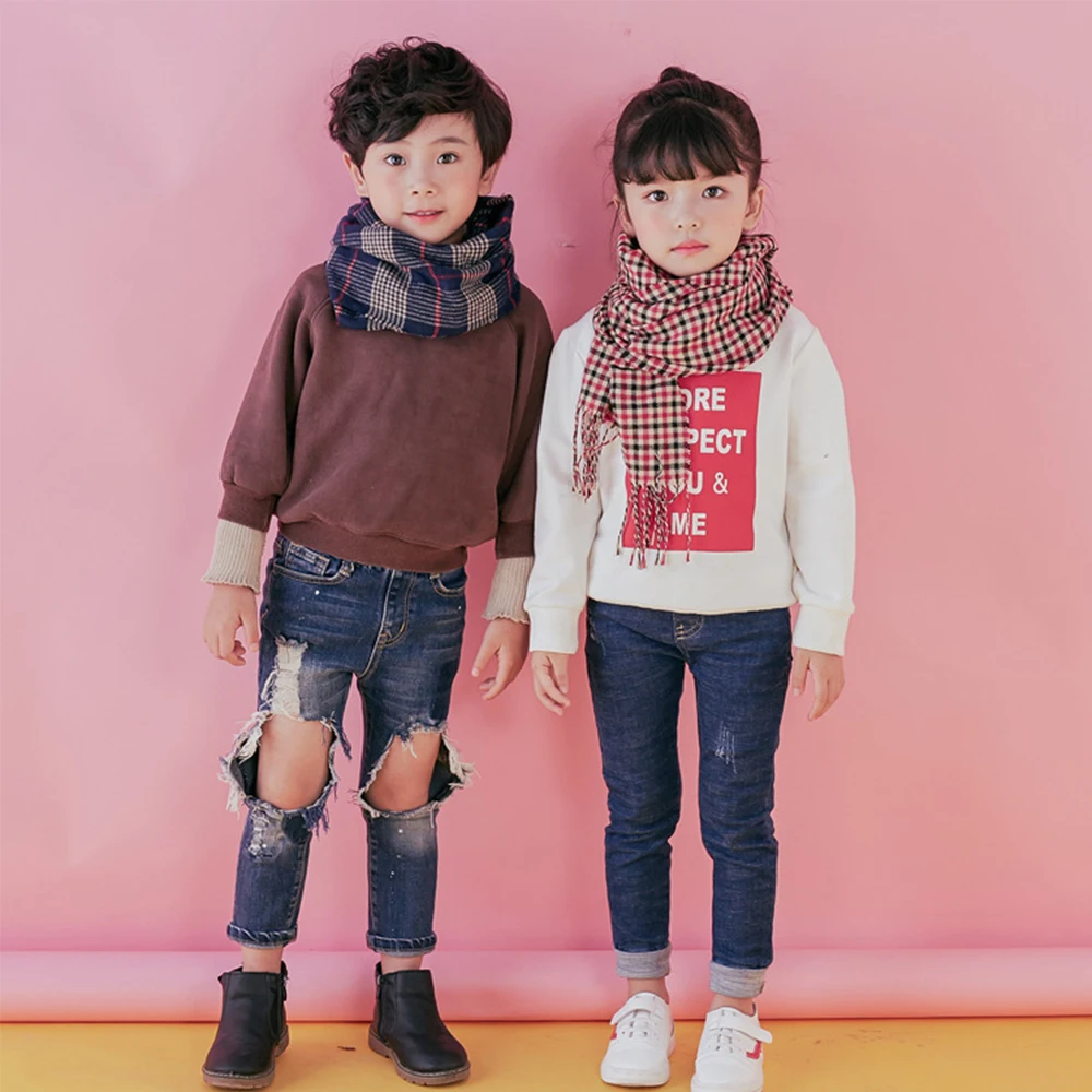 Кашемировый мягкий детский шарф, модный английский стиль, горячая распродажа, теплая детская шаль, весна-осень, подарок для мальчиков и девочек, простые шарфы