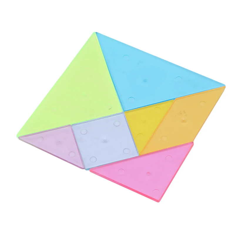 Стиль 10*10 см головоломка для детей цвета радуги пластик Tangram DIY головоломка для детей обучающая игрушка