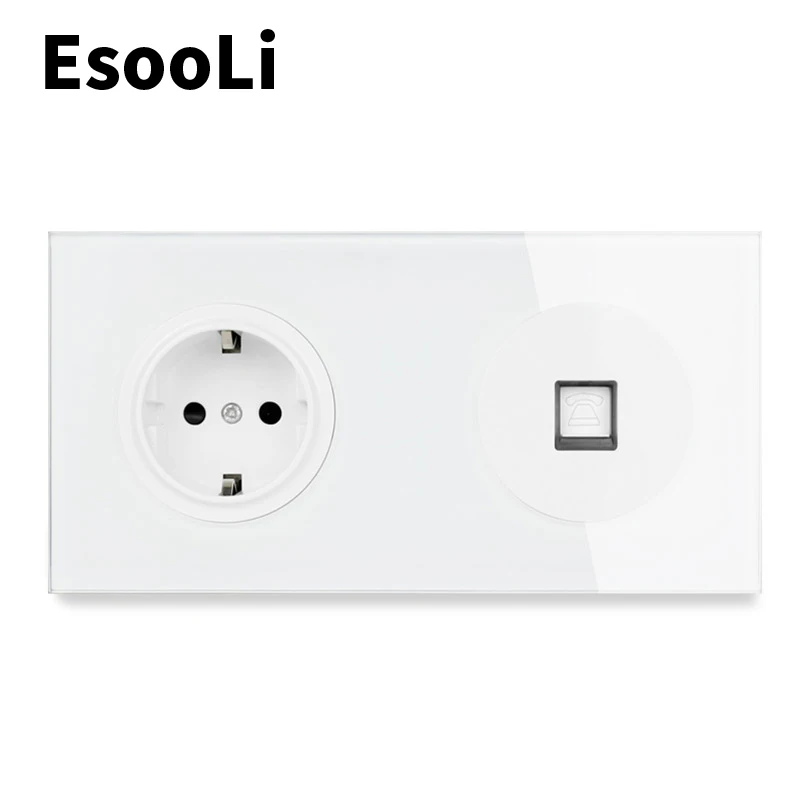Esooli Хрустальная панель из закаленного стекла телефон телефонный разъем цвет