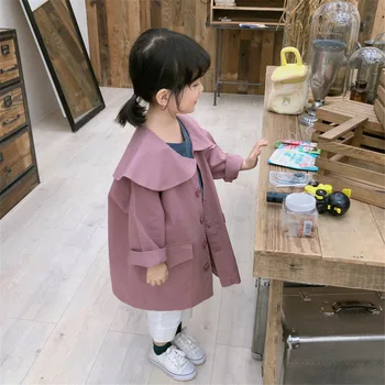 

Girl's jacket collar Korean windbreaker jacket 2019 autumn dress children's wear baby jacket kids coat