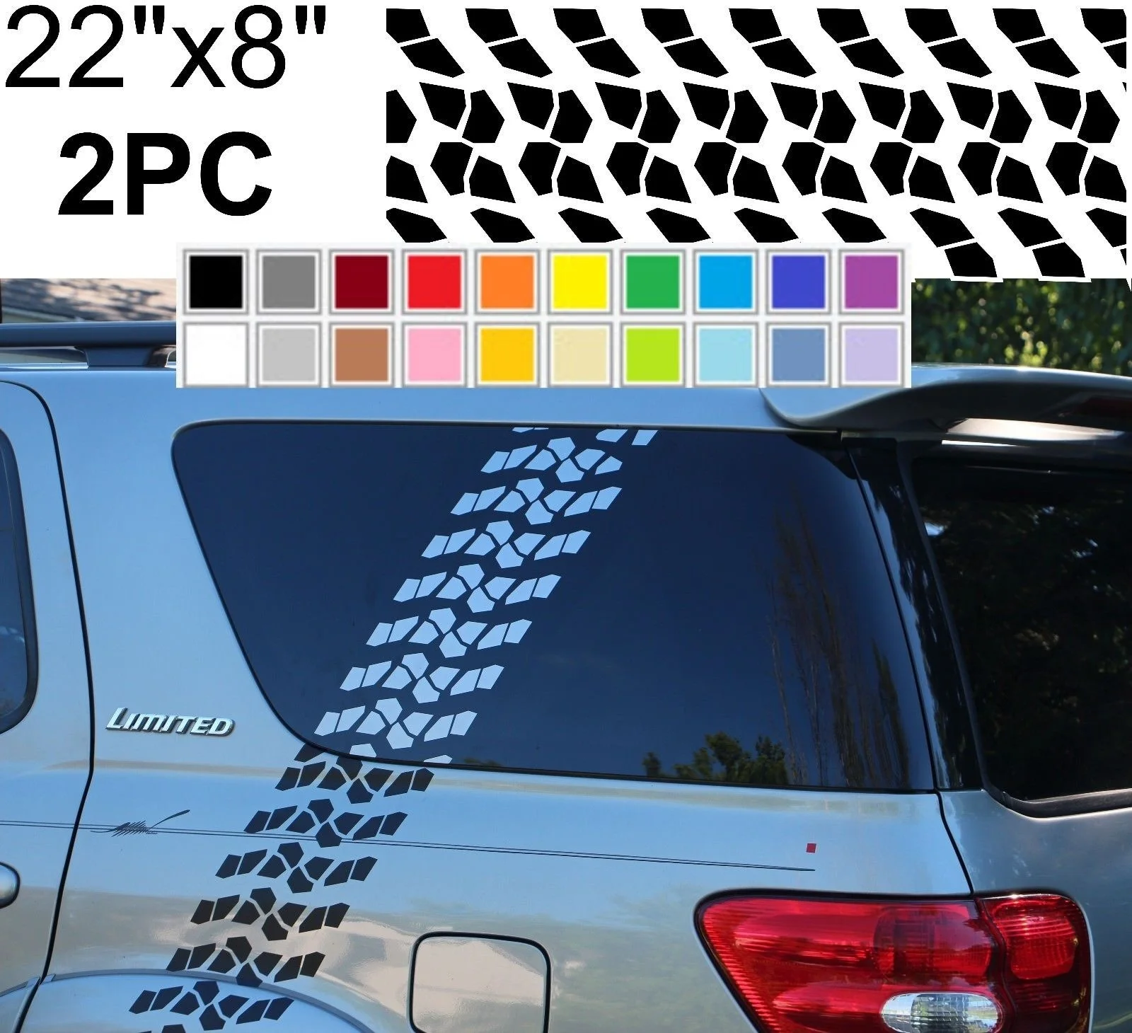 2m Tyre Tracks Tread 4x4 Stickers Decals Graphic Off road 