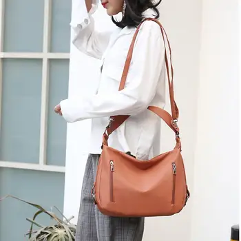 

Large Capacity Top-handle Bags Women Waterproof PU Leather Shoulder Handbags Personal Ladies Solid Daily Shopping Bag