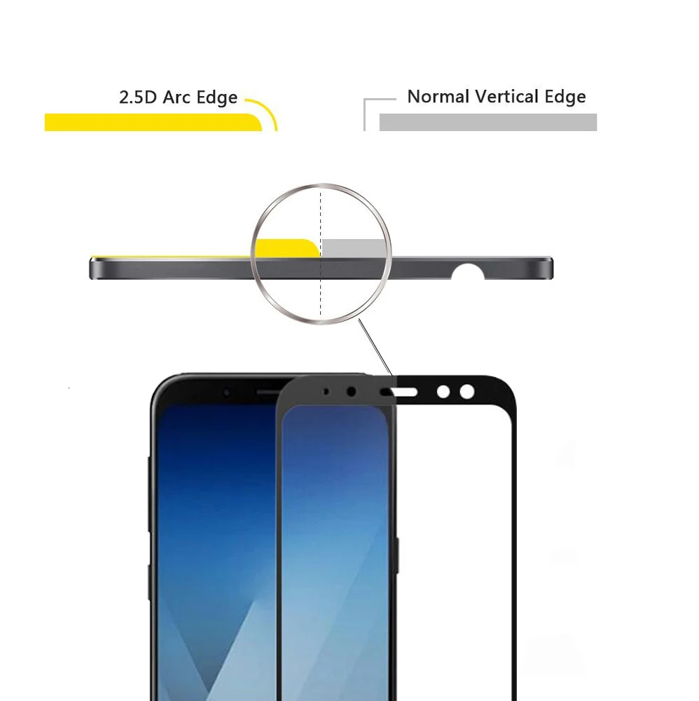 10 шт оптом для samsung Galaxy A6 a6+ Plus 0,3 мм 2.5D 9H полное покрытие Премиум Закаленное стекло протектор экрана