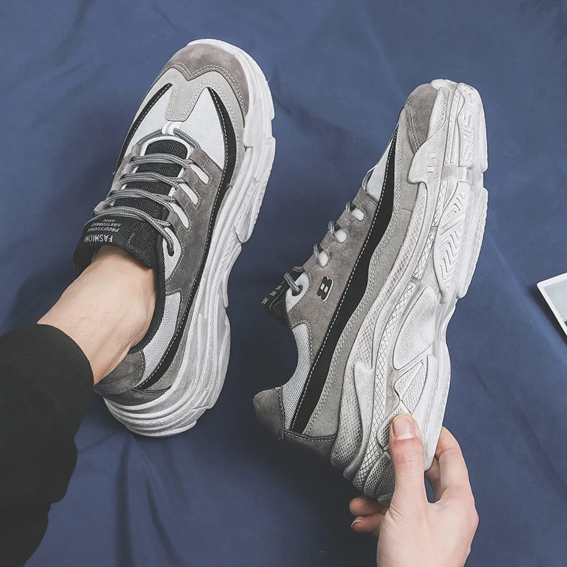 

Men Casual Shoes Sneakers High Quality City Fashion Shoes 2019 Men Trainers Youth Boys Footwear Chunky Shoes Beautiful C01-08