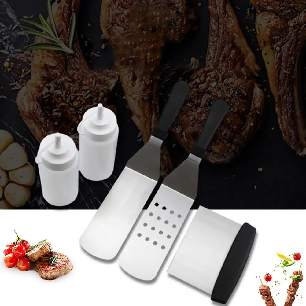 

5Pcs Stainless Steel Barbecue Spatula Scraper Squeezing Sauce Bottles BBQ Tools
