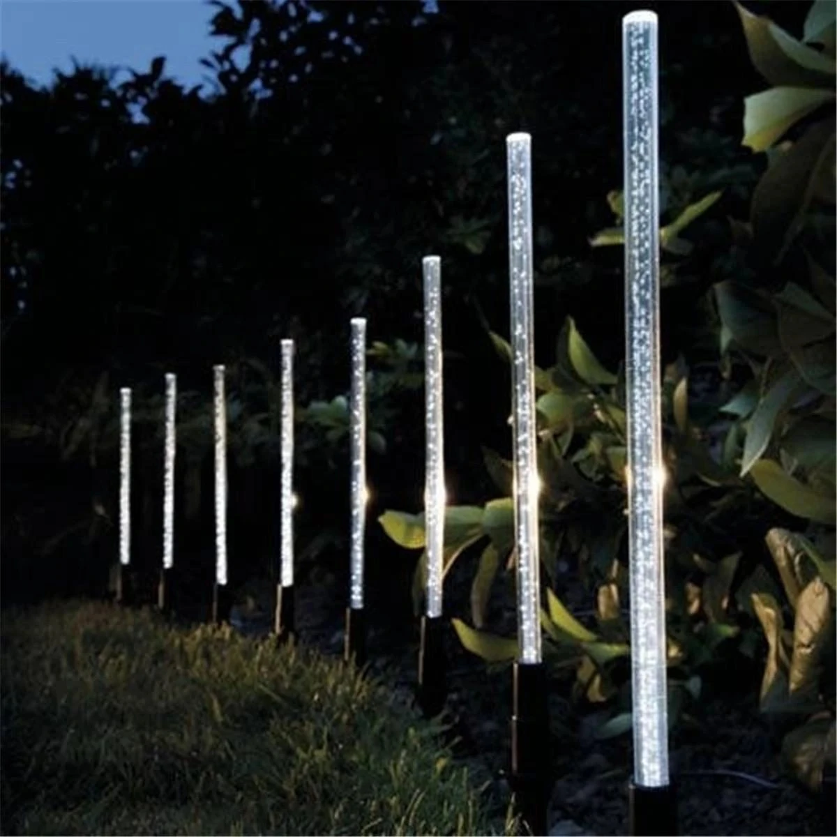 Price Review Solar Garden Lights Outdoor, 1set Solar Tube Lights Solar Acrylic Bubble Light Waterproof Polychromatic LED Solar Lights Online Shop