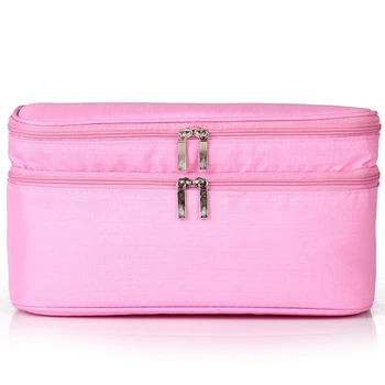 

Travel Makeup Organizer Cosmetic Bag Double Layer Waterproof Bra Organizer Bag Trunk Makeup Case Women Toiletry Kit
