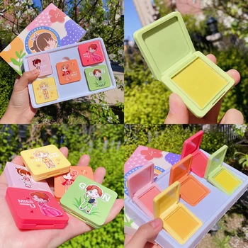 

5PCS/SET Face Blusher Makeup Cheek Blusher Palette Waterproof LongLasting Natural Face Blush Powder Contour Bronzer Highlighter