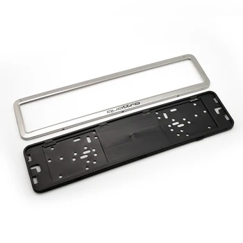 

2Pcs Quattro EU Stainless Steel License Plate Frame for Car Number RUS Auto Number Plate Holder Frame Holder Cover Car Accessory
