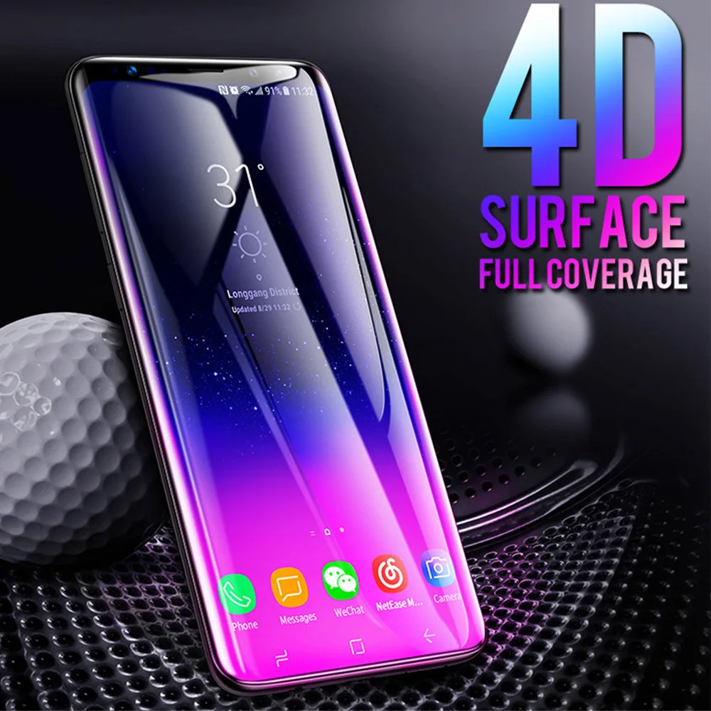 Новинка 4D роскошное изогнутое закаленное стекло для samsung Galaxy S8 S9 Plus Защитная пленка для экрана для samsung S6 S7 Edge Plus Note8