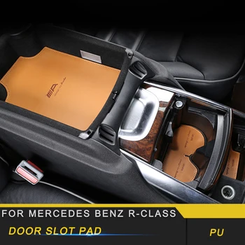 

For Mercedes Benz R-Class 2014-2017 Car PU Door Groove Mat Anti-Slip Non-slip Gate Slot Cup Pad Interior Accessories