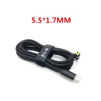 

5A PD Fast Charging Cable Type-c to DC Adapter 2.5x0.7/5.5x2.1/5.5x2.5 for Dell H05A