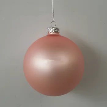 

100pcs/pack Diameter=8cm Pink Painting Glass Globe Christmas Tree Decorated Glass Ball Christmas Day Glass Pendant