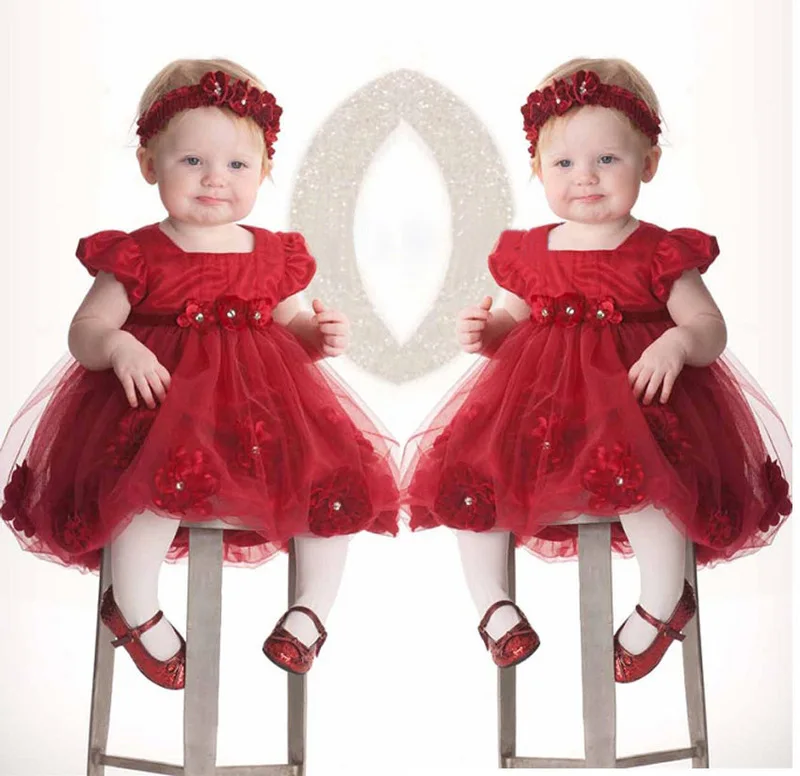 

Korean version of the two-piece female baby baby aged 100 days wedding dress princess fluffy dress 0-2 years old