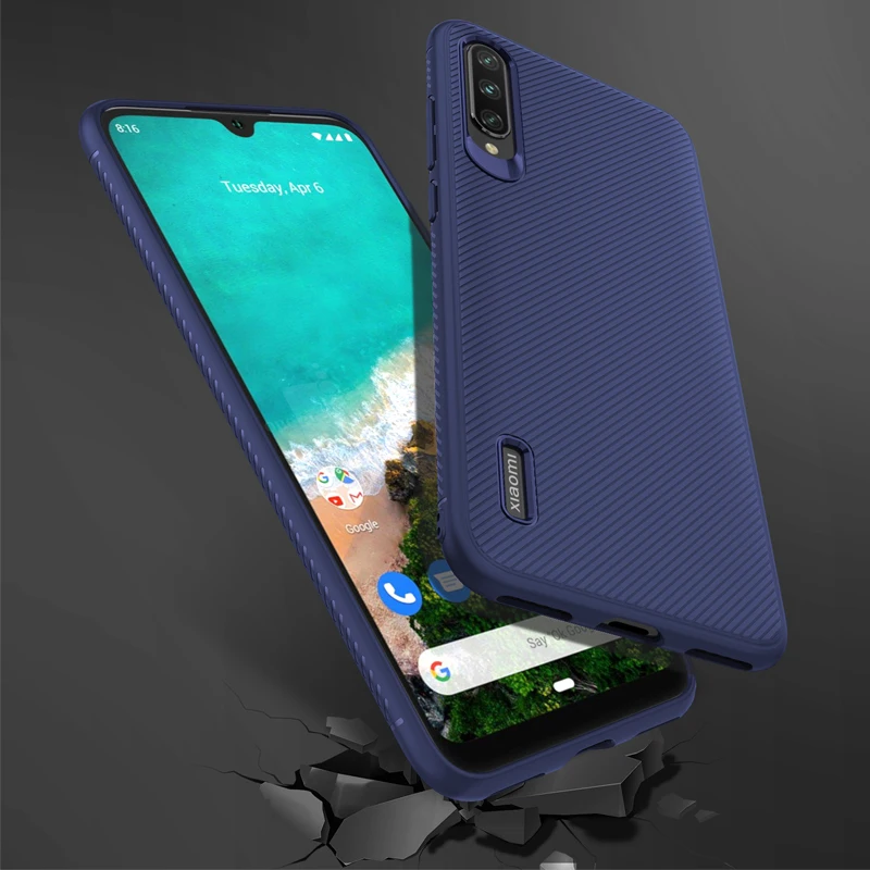 Чехол для Xiaomi mi A3 CC9 силиконовый чехол из углеродного волокна мягкая задняя