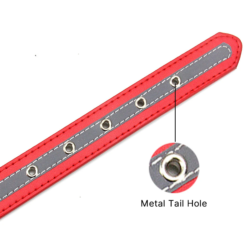 S-XXL Dog Collar Reflective Night Safety Puppy Neck Strap Metal tail hole Collars for Small Medium Large Dog Pet Product 6Colors