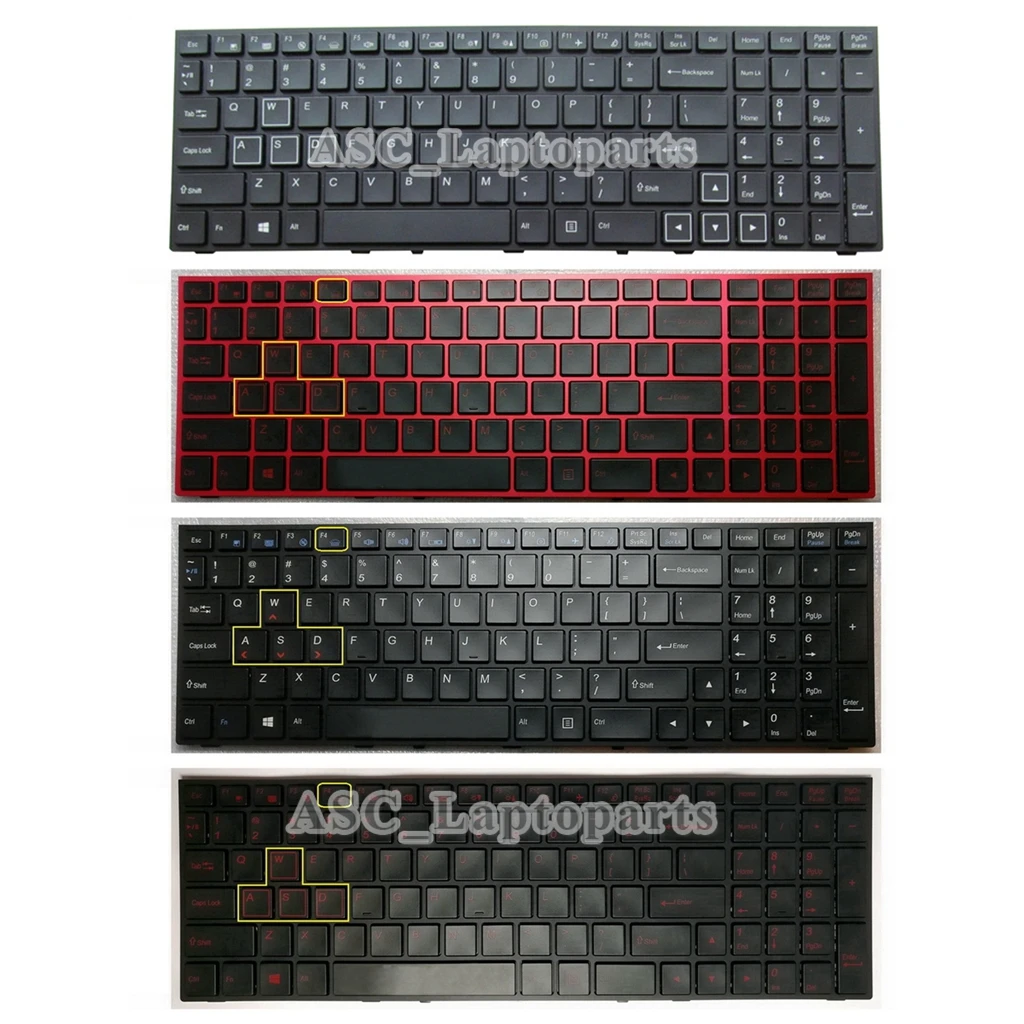 New Eua Teclado Qwerty para Clevo N155rf1 N155rd1 Np7256 N170rd1 N150rf1 N150rd N151rd N155rd N170rd N155rf Gaming Retroiluminado Quadro