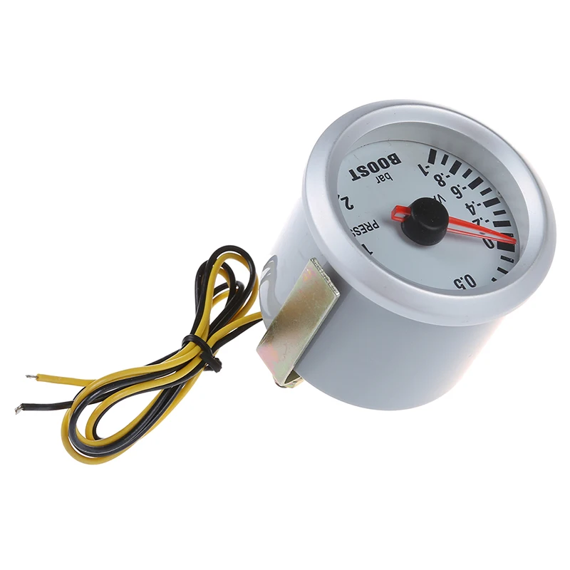 Turbo Boost Vacuum Press Gauge Meter for Auto Car 2" 52mm-1~2BAR Blue LED Light Silver