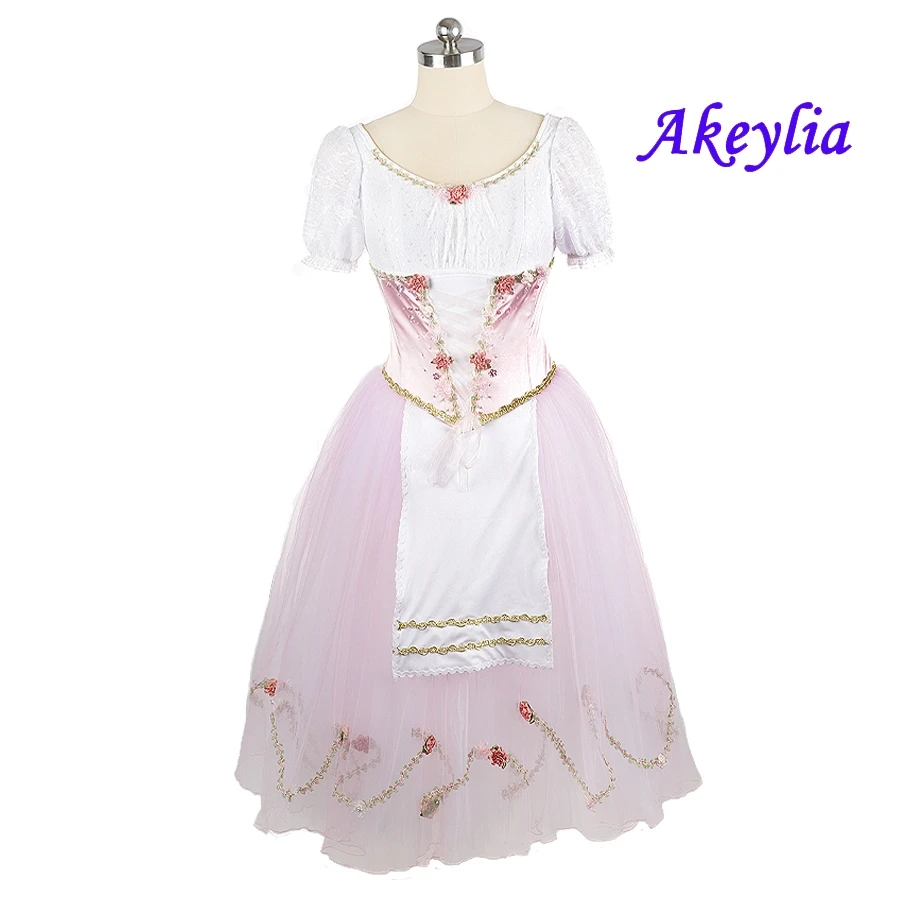 Coppelia Ballet costume Skirt for girls Pink giselle Romantic Tutu Long Ballet Costume Classical Ballet Dress soft Tulle