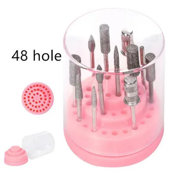

1 Set 48 Holes Nail Drill Bits Holder Stand Display Tool Drill Bit Organizer Box Container Manicure Accessories Dropshipping 40#