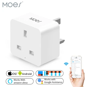 

GERMA UK WiFi Smart Socket Power Plug Outlet Mobile APP Remote Control Works with Alexa Google Home No Hub Required