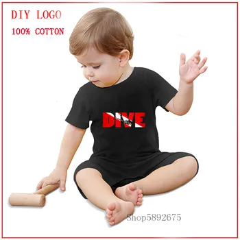 

SCUBA Dive Flag and Diver Scuba diving Newborn Baby Short Sleeved Cotton Summer Clothes new born baby boy clothes 3 to 6 months
