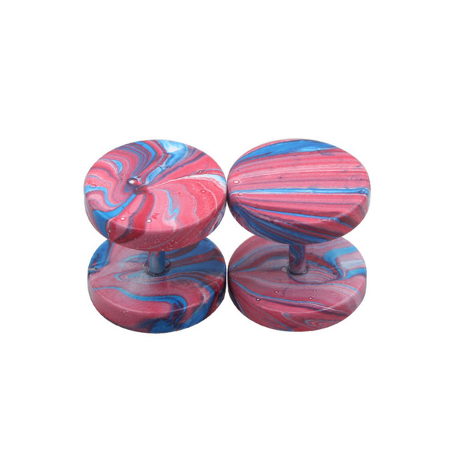 Plugs Faux Gauges Earrings for Men Women Stainless Steel Studs Circle Flat Back Cheater Tunnels Dumbbell Punk Ear Piercing