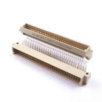 

5pcs DIN 41612 Connector 3 Rows 96 Pin Din Plug Header Male Pin Right Angle Through Hole PCB Solder 3x32 Pin Pitch 2.54mm