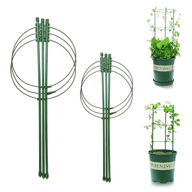 40 Cm/60 Cm Hegymászó Szőlőállvány Cserepes Tartó Keret Műanyag Bevonatú Acél Virágzöldségek Dekoratív Rácsos Konzol - Image 2