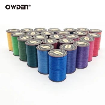 OWDEN 25 Color 0.35mm 0.45mm 0.55mm 0.65mm Leather Round Waxed Thread Polyester Leather Craft Sewing Line 1