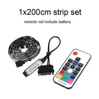 1pcs 200cm strip set Sata магический RGB Светодиодные полосы света полный комплект Светодиодный светильник для компьютера для ПК корпус SATA RF дистанционного ПК ASUS Aura SYNC/MSI Mystic Light Sync - Испускаемый цвет: 1pcs 200cm strip set