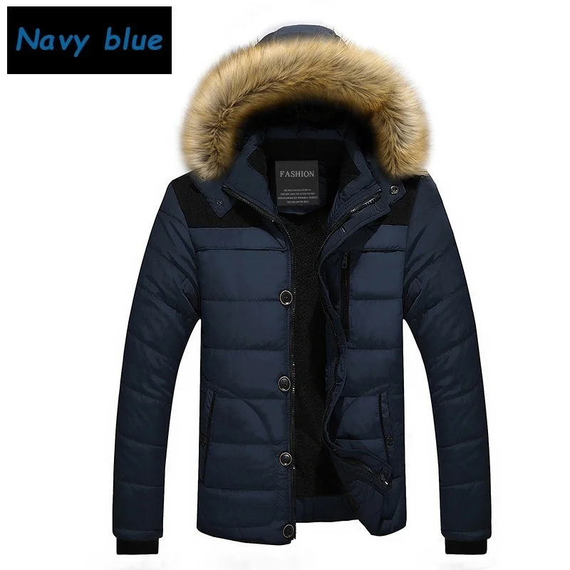 Толстое теплое зимнее пальто для мужчин, модное с капюшоном, повседневное, для улицы, мужской пуховик, парка, ветровка, Мужское пальто размера плюс, мужская верхняя одежда - Цвет: MG6692 Darkblue